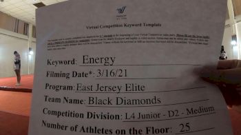 East Jersey Elite - Black Diamonds [L4 Junior - D2 - Medium] 2021 Beast of The East Virtual Championship