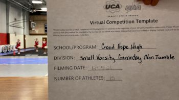 Good Hope High School [Game Day Small Varsity - Non-Tumble] 2021 UCA December Virtual Regional