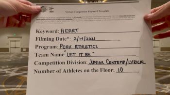 Peak Athletics [Junior - Contemporary/Lyrical] 2021 NCA & NDA Virtual February Championship