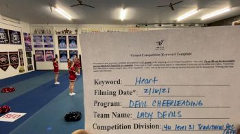 Devil Cheerleading - Lady Devils [L3.1 Traditional Recreation - 14 and Younger (AFF)] 2021 Varsity Recreational Virtual Challenge III