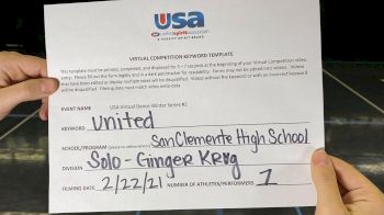 San Clemente High School [Open - Solo] 2021 USA Virtual Dance Winter Series #2