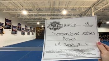 Champion Cheer - Fusion [L4 Junior - Small - A] 2021 NCA All-Star Virtual National Championship