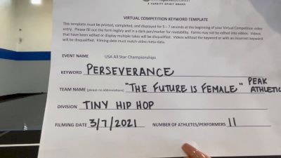 Peak Athletics - The Future is Female [Tiny - Hip Hop] 2021 USA All Star Virtual Championships