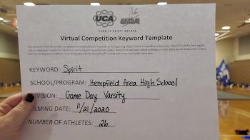 Hempfield Area High School [Game Day Varsity] 2020 UCA Allegheny Virtual Regional