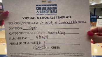 University of Central Oklahoma [Virtual Open Game Day - Dance Finals] 2021 UCA & UDA College Cheerleading & Dance Team National Championship