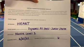 Dynamic All Stars - Junior Storm [L1 Junior - Novice] 2021 Varsity Rec, Prep & Novice Virtual Challenge IV