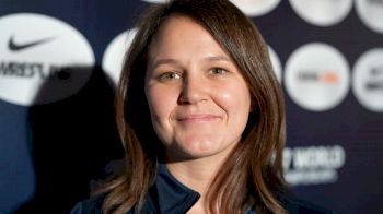 USA coach Nicole Tyson after day 2 of womens wrestling at 2023 U17 Worlds