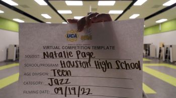 Houston High School - Natalie [Teen - Solo - Jazz] 2022 UDA Virtual Solo Showdown