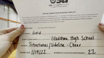 Gladstone High School [High School -- High School Situational Sideline/Cheer] 2022 USA Virtual Spirit Regional II