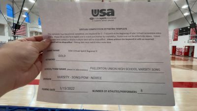 Fullerton High School [Varsity - Song/Pom - Novice] 2022 USA Virtual Spirit Regional II