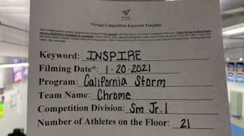 California Storm - Chrome [L1 Junior - Small] 2021 GSSA DI & DII Virtual Championship