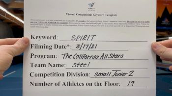 The California All Stars - Steel [L2 Junior - Small] 2021 PacWest Virtual Championship