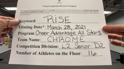 Cheer Advantage All Stars - Chrome [L2 Senior - Small] 2021 The Regional Summit Virtual Championships