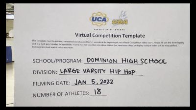 Dominion High School - Dance Team [Varsity - Hip Hop] 2022 UDA Battle of the Northeast Virtual Dance Challenge