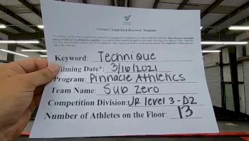 Pinnacle Athletics - Sub-Zero [L3 Junior - D2 - Small - A] 2021 Varsity All Star Winter Virtual Competition Series: Event IV