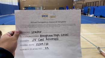 Bingham High School [JV Coed] 2020 UCA Mountain West Virtual Regional