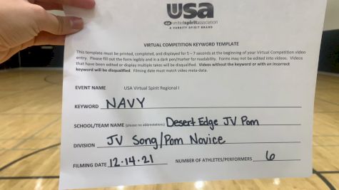 Desert Edge High School [Junior Varsity - Song/Pom - Novice] 2021 USA Virtual Spirit Regional I