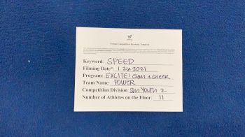 Excite Gym and Cheer - Power [L2 Youth - Small] 2021 Varsity All Star Winter Virtual Competition Series: Event I