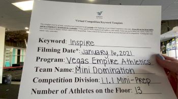 Vegas Empire Athletics - Mini Domination [L1.1 Mini - PREP] 2021 GSSA DI & DII Virtual Championship