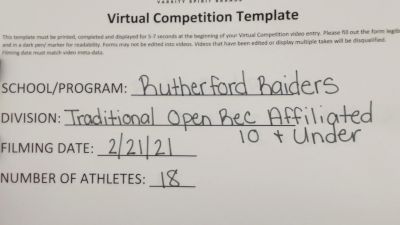 Rutherford Raiders [Traditional Open Rec Affiliated 10U] 2021 UCA February Virtual Challenge