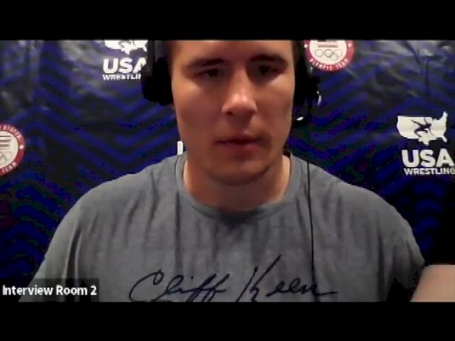 Adam Coon (130 kg) after semifinal win at 2021 Olympic Trials
