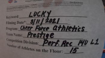 Cheer Force Athletics - Prestige [L1 Performance Recreation - 14 and Younger (NON)] 2021 NCA & NDA Virtual March Championship