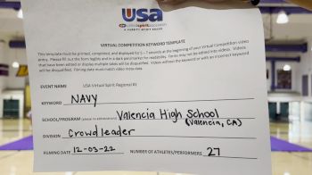Valencia High School [Crowdleader] 2022 USA Virtual Spirit Regional I