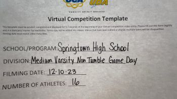 Springtown High School [Game Day Medium Varsity - Non-Tumble] 2023 UCA & UDA December Virtual Challenge