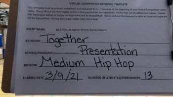 Presentation High School [Hip Hop Varsity - Medium] 2021 USA Virtual Dance Winter Classic