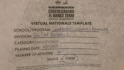 Southeastern Louisiana University [Small Coed Division I Virtual Semi Finals] 2021 UCA & UDA College Cheerleading & Dance Team National Championship