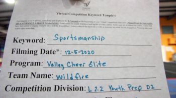 Valley Cheer Elite - Wildfire [Level 2.2 L2.2 Youth - PREP] Varsity All Star Virtual Competition Series: Event VI