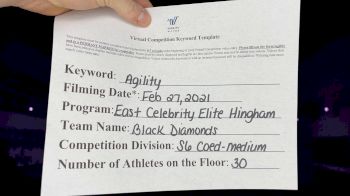 East Celebrity Elite - Hingham - Black Diamonds [L6 Senior Coed - Medium] 2021 Varsity All Star Winter Virtual Competition Series: Event III