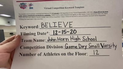 John Horn High School [Game Day Small Varsity] 2020 NCA December Virtual Championship