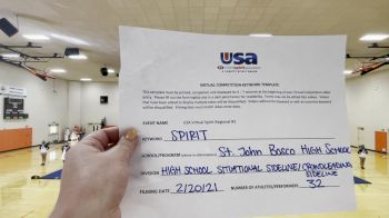 Saint John Bosco High School [High School - High School Situational Sideline/Crowdleading Cheer] 2021 USA Virtual Spirit Regional #3