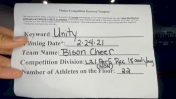 Ronald Reagan High School - Bison Cheer [L3.1 Performance Recreation - 18 and Younger (NON)] 2021 Varsity Rec, Prep & Novice Virtual Challenge IV