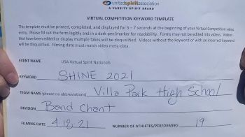 Villa Park High School [High School - Band Chant - Cheer] 2021 USA Spirit & Dance Virtual National Championships