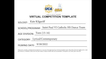 Saint Paul VI Catholic High School - Kilgariff UDA Solo Showdown [Teen - Solo - Contemporary/Lyrical] 2022 UDA Virtual Solo Showdown