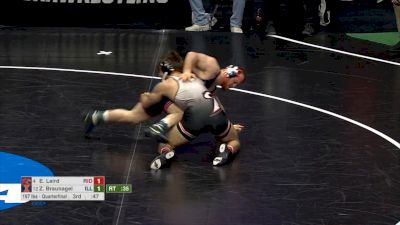 197 lb Quarterfinal, Ethan Laird, Rider vs Zac Braunagel, Illinois