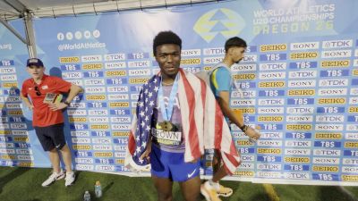 L'Ezra Brown Ties U20 World Record Over 110 Hurdles In Championship Win