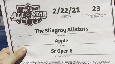 The Stingray Allstars - Apple [L6 Senior Open] 2021 NCA All-Star Virtual National Championship