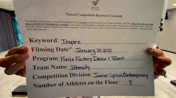 Fierce Factory Dance & Talent - Intensity [Junior - Contemporary/Lyrical] 2021 GSSA DI & DII Virtual Championship
