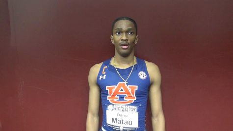 Dario Matau Of Auburn After Advancing To 200m Finals At SEC Indoors