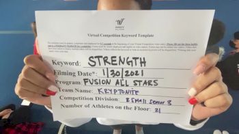 Fusion All Stars - Kryptonite [L3 Senior - Small] 2021 Varsity All Star Winter Virtual Competition Series: Event II