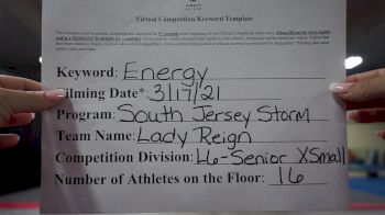 South Jersey Storm - Lady Reign [L6 Senior - Xsmall] 2021 Beast of The East Virtual Championship