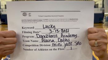 DanzForce Academy - Alana Dallas [Mini Solo Jazz] 2021 NCA & NDA Virtual March Championship