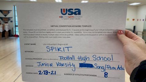 Foothill High School - North Tustin [Junior Varsity - Song/Pom - Advanced] 2021 USA Virtual Spirit Regional #3