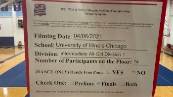 University of Illinois Chicago [Virtual Intermediate All-Girl Division I Finals] 2021 NCA & NDA Collegiate Cheer & Dance Championship