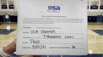Thousand Oaks High School [Prop Varsity] 2021 USA Virtual West Coast Dance Championships