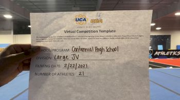 Centennial High School [Large JV] 2021 UCA February Virtual Challenge