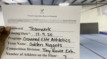 Crowned Elite Athletics - GOLDEN NUGGETS [Level 1 L1 Tiny - Novice - Exhibition] Varsity All Star Virtual Competition Series: Event VII